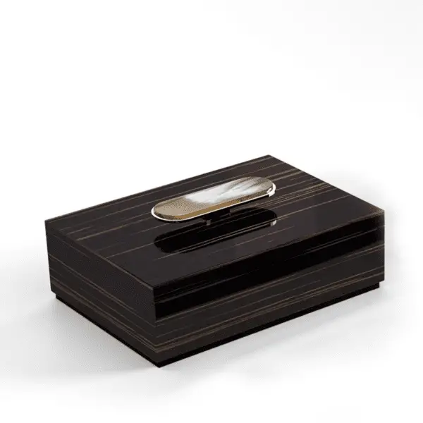 boîte rectangle en bois laqué