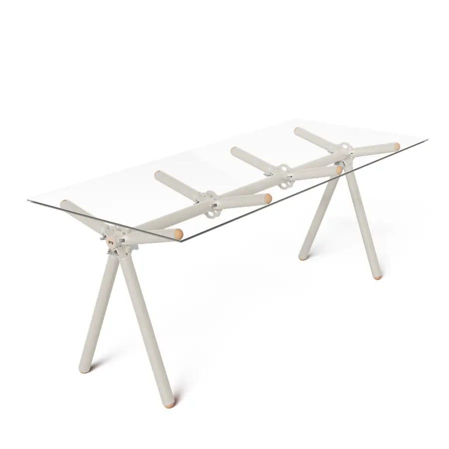 Clavex - Grande table à manger en verre