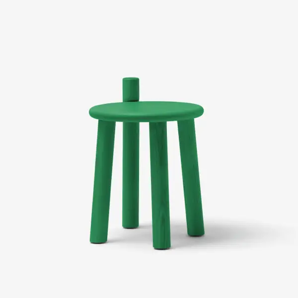 tabouret bas en bois naturel