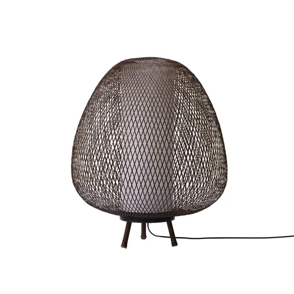 TitleLampe de sol Twiggy Egg en bambou tressé - Élégance artisanaleDescriptionDécouvrez la lampe à poser Twiggy Egg, un éclairage en bambou tressé alliant tradition et modernité pour sublimer votre espace.