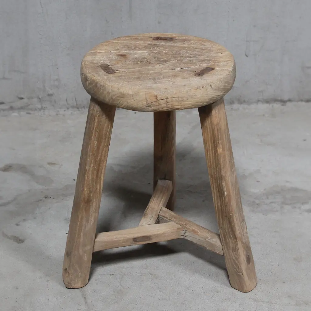 Tabouret du 19eme - tabouret ancien en orme