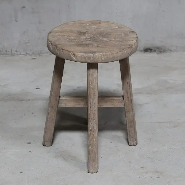 Tabouret en Orme 19eme - tabouret en orme ancien