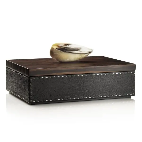 boite de rangement en cuir