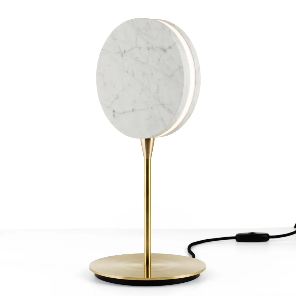 Lampe à poser en marbre et laiton