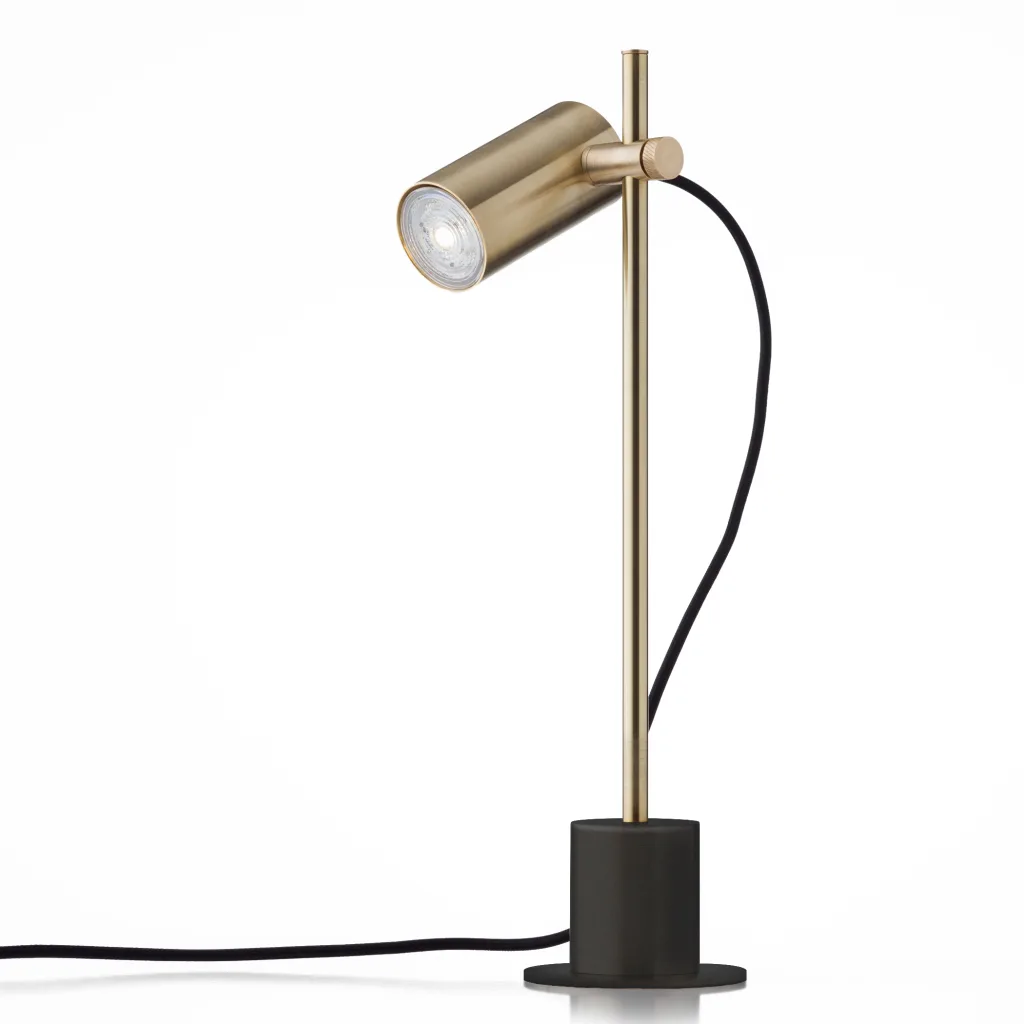 Lampe à poser en aluminium et laiton massif