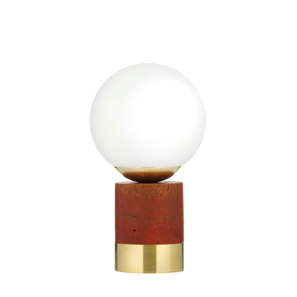Lampe à poser en marbre et laiton