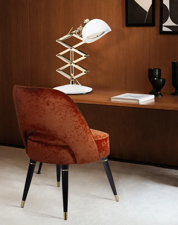 Lampe de table à pied extensible en accordéon Billy