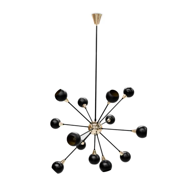 Lustre design métallique noir et or