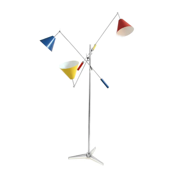 Élégant lampadaire Sinatra à trois bras