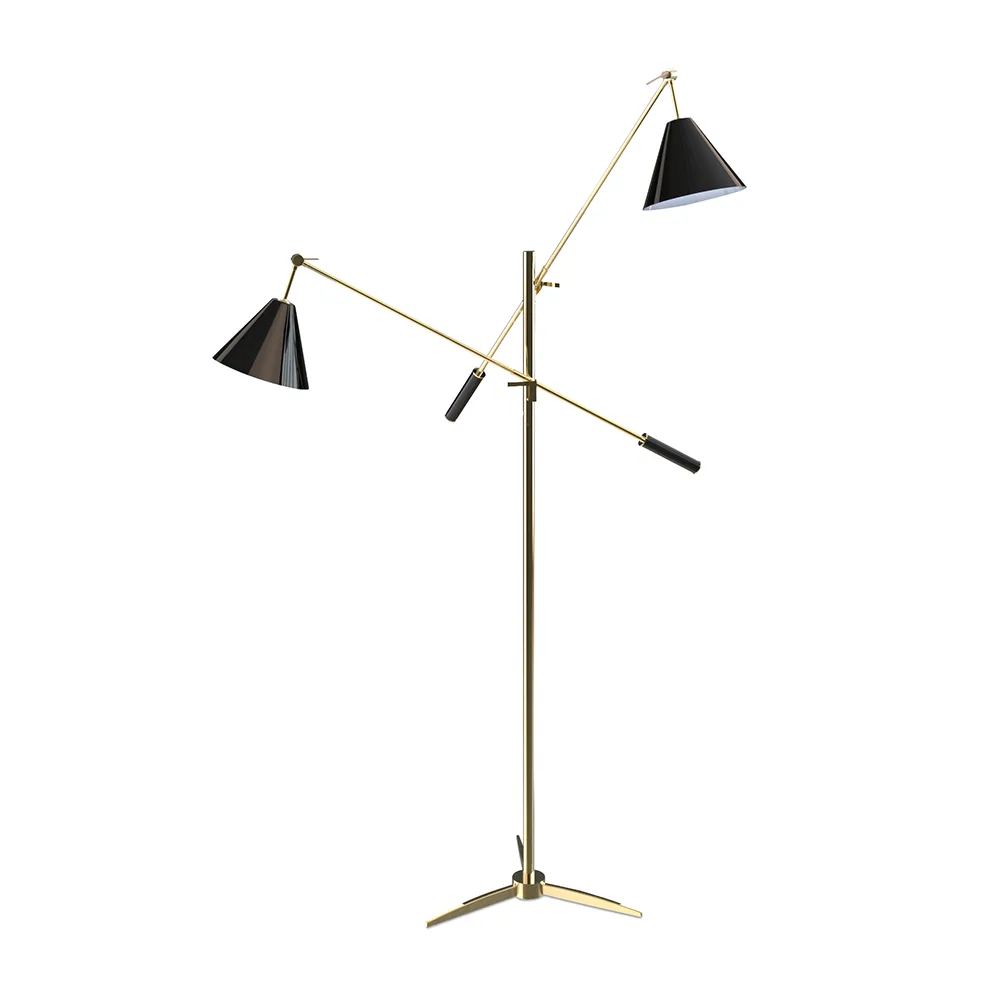Élégant lampadaire Sinatra à deux bras