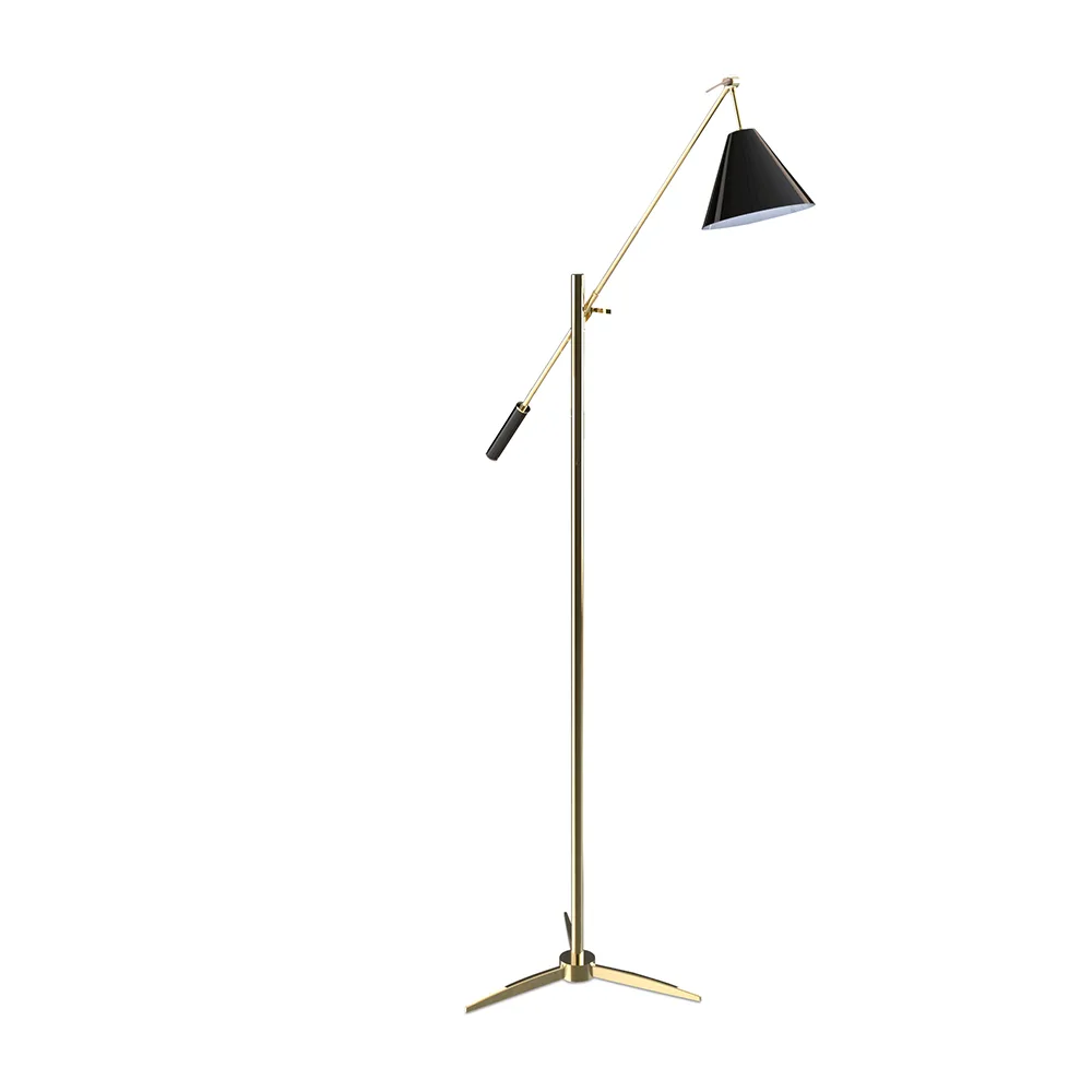 Élégant lampadaire Sinatra à un abat-jour
