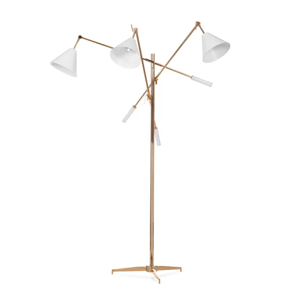 Élégant lampadaire Sinatra à trois bras